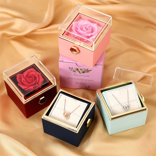 PACK Rosa Eterna + Collar Hearts Personalizado